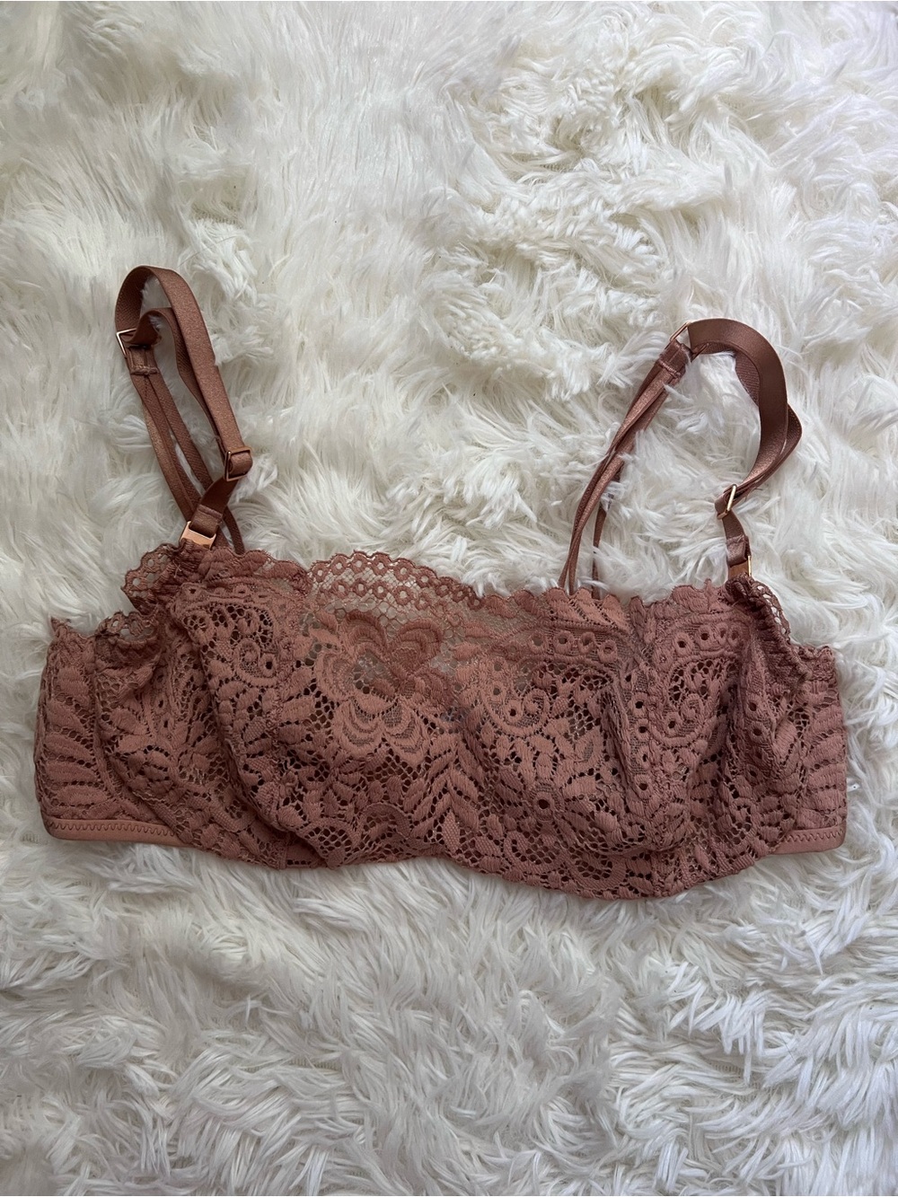 Aerie Unlined Balconette Mesh Bra with Lace Illusion Trim